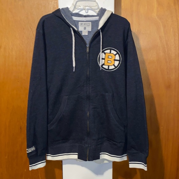 🩶💛🖤EUC Bruins Zippered Hooded Seeatshirt - Picture 1 of 8